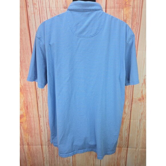 Fish Hippie Mens Blue Striped Polo XXL - Picture 2 of 8